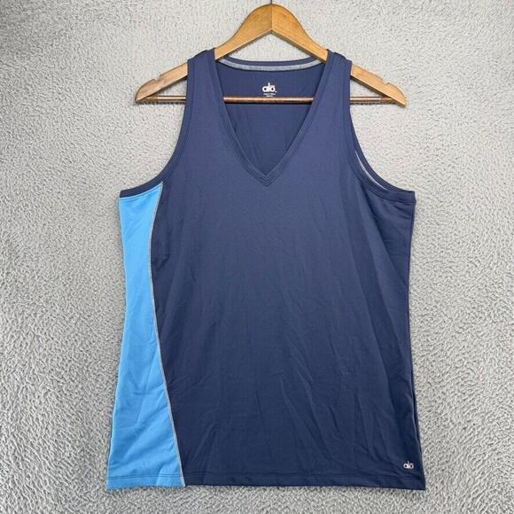 ALO Yoga Navy and Light Blue Tank Top - Picture 1 of 7
